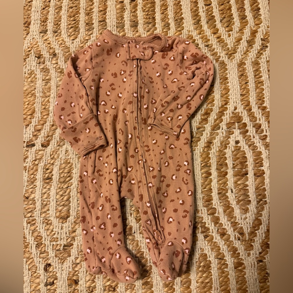 Carter's Tan Leopard Print Kids Footie